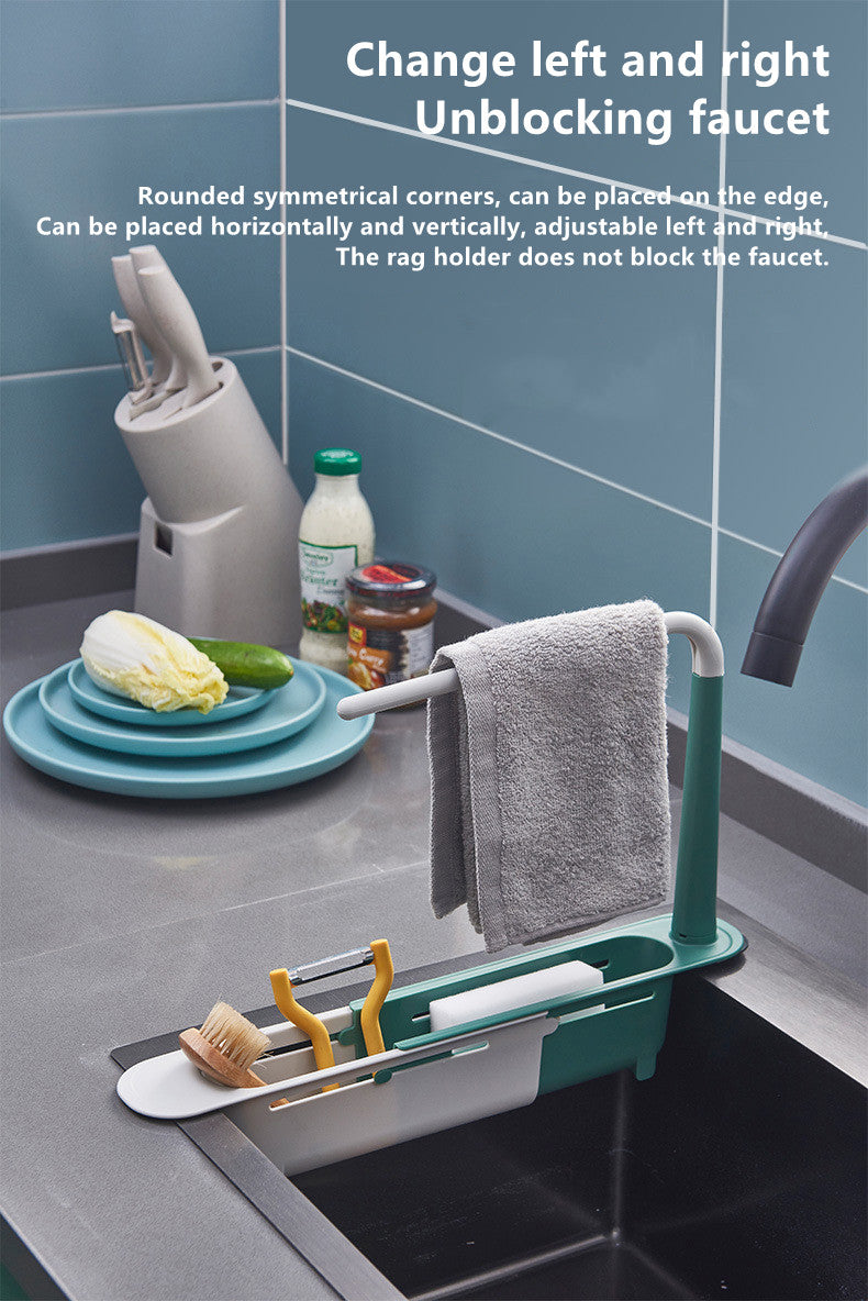 Expandable Storage Drain Basket Rack, Telescopic Sink Holder, Sponge S –  DaysMarketplace